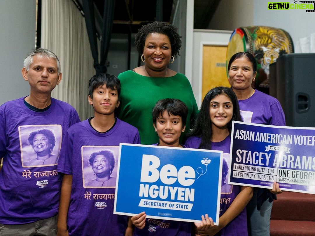 Stacey Abrams Instagram - Yesterday’s rally with the AAPI community shows the incredible diversity of our coalition and this state. We are ready for a more prosperous and inclusive Georgia. Thanks to Rep. @beeforgeorgia and the many AAPI candidates who joined us for breaking barriers and proving how much representation matters. Early voting starts Oct. 17. Let's make history. Gwinnett County, Georgia
