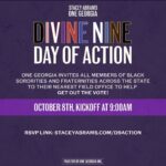 Stacey Abrams Instagram - This Saturday morning, I invite members across the Divine 9 to participate in our day of action to help get out the vote. #ΑΦΑ #ΑΚΑ #ΚΑΨ #ΩΨΦ #ΔΣΘ #ΦΒΣ #ΖΦΒ #ΣΓΡ #ΙΦΘ