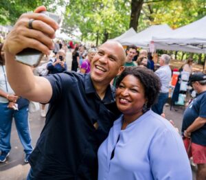 Stacey Abrams Instagram - I had a lovely morning spending time with my friend, Senator @corybooker. Thanks for coming to visit and bringing your selfie-taking skill with you to Georgia.