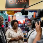 Stacey Abrams Instagram - It was my honor to visit @nbwsmarket today. I am proud of the young Black men and women entrepreneurs who believe in themselves and turn their dreams into reality. I believe in the politics of expansion and in the surplus of faith. New Black Wall Street represents a blueprint for Georgia where everyone who’s willing to work for their dream can thrive and succeed in our state.