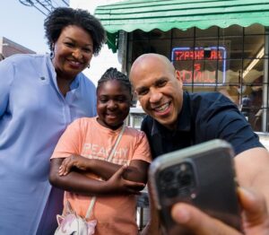 Stacey Abrams Instagram - I had a lovely morning spending time with my friend, Senator @corybooker. Thanks for coming to visit and bringing your selfie-taking skill with you to Georgia.