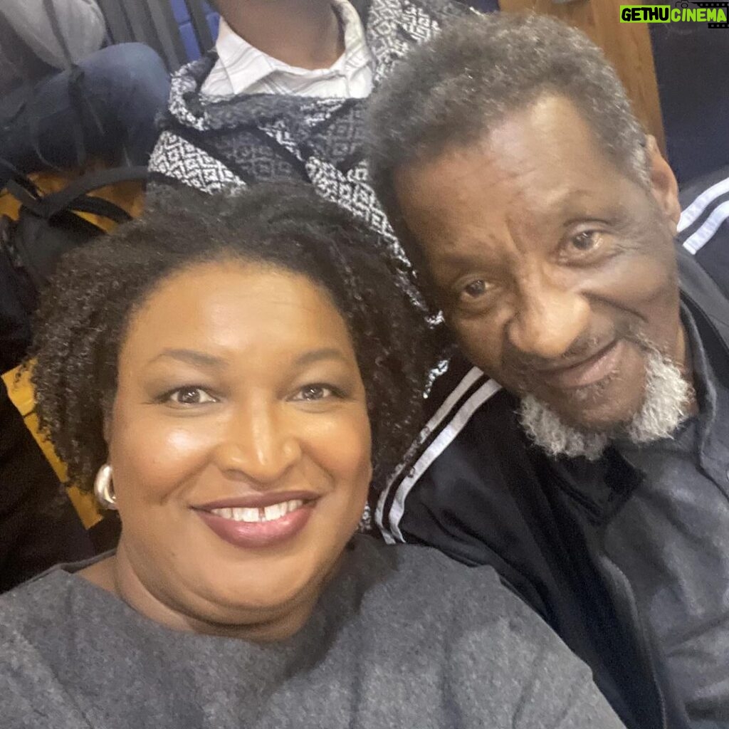 Stacey Abrams Instagram - Taking in a high school basketball game with my father, Rev. Robert Abrams, on his 75th birthday. It’s just like him to spend his special day cheering on my niece Faith for her senior night. Happy Birthday, Daddy, and thanks for always showing up for us. With love! ❤️🎂❤️