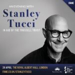 Stanley Tucci Instagram - 🍸 NEW | Cin cin! The inimitable @stanleytucci is back for a very special evening at the iconic @royalalberthall with all profits going to the @trusselltrust. In conversation with a special guest host, the actor, bestselling author & food enthusiast will reveal anecdotes from his extraordinary career; from growing up in an Italian American family of magnificently talented cooks to his most recent project touring Italy to discover the delights of the country's regional cuisines. Whether he’s sharing behind-the-scenes stories or divulging his favourite restaurants in London, a night out with Stanley promises to be a truly entertaining evening in celebration of unforgettable meals, Instagram-famous cocktails, and the importance of finding the joy in life. With Stanley's signature wry humour and charm, don’t miss the chance to raise a glass (of Negroni, what else?!) with the beloved actor. On-Sale Info: Thu 16 Feb 10am - Priority Members / Friends of Fane Fri 17 Feb 10am - General Public To find out more about An Evening with Stanley Tucci, click the link in our bio or visit our website. #StanleyTucci #Food #Cooking #Homecooking #Italy #Actor #Author #Hollywood #SearchingForItaly #Taste #Bookstagram #Foodstagram #RoyalAlbertHall #London