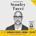 Stanley Tucci Instagram - 🍸 London, I'm back for another Taste! I will be live in conversation at the @barbicancentre on Monday 26 September, to celebrate the paperback release of my memoir. I⠀ ⠀ will be joined by a very special guest interviewer, who will be announced soon.⠀ ⠀ Do join me in person or via livestream for this @faneproductions event.⠀ ⠀ Tickets for Friends of Fane go on sale 10am tomorrow (28 June) General on sale begins Thursday (30 June) at 10am. Link in Bio. London, United Kingdom