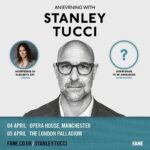 Stanley Tucci Instagram - I am back. Again. And honoured to be interviewed by the wonderful @elizabday in London and a mystery someone yet to be announced in Manchester. 👀⠀ ⠀ Booking will open for Friends of Fane and Priority bookers Wednesday 26th at 10am and on general sale Thursday 27th at 10am. ⠀ ⠀ For tickets and info - www.fane.co.uk/stanley-tucci⠀LINK IN BIO. ⠀ Hope to see you there!