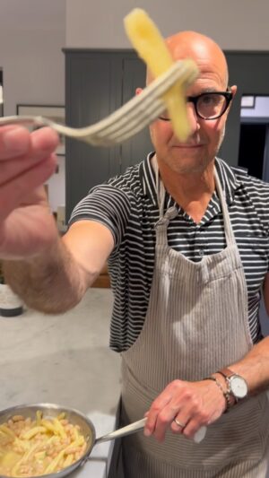 Stanley Tucci Instagram - Casarecce with beans. Simple but delicious.