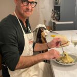 Stanley Tucci Instagram - Happy as a clam. ⠀ ⠀ ⠀ ⠀ • 1 pound spaghetti ⠀ • 1 pound of clams (smaller the better)⠀ • handful of chopped parsley⠀ • 2 cloves of garlic roughly chopped ⠀ ⠀ **serves 4 OR me and my wife⠀ ⠀ - Put your clams in a bowl of very salty water for 20 minutes to purge them of any dirt. Discard any that are open before cooking. ⠀ ⠀ - Put the pasta on to boil in salted water ⠀ ⠀ - Place a large frying pan on a medium to high heat add a glug of extra virgin Olive oil. throw in your garlic and cook for one minute until soft (move garlic around the pan to prevent it from burning)⠀ ⠀ - Add your clams to the frying pan and turn heat to high. Cook until all or nearly all are open. ⠀ ⠀ - Add your parsley ⠀ ⠀ - Drain pasta reserving one cup of pasta water ⠀ ⠀ - Add cooked pasta to the frying pan with half of the reserved pasta water and toss. (Add more water if it looks too dry)⠀ ⠀ - Add salt and a splash of extra virgin olive oil to taste. London
