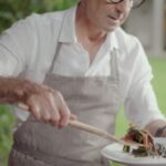 Stanley Tucci Instagram – ⁣⁣⠀
Steak Oreganato 🥩🌿 ⁣⁣⠀
⁣⁣⠀
Ingredients:⁣⁣⠀
* 	1 top round beef steak, 2 1/2 to 3 lb. (1.25 to 1.5 kg)⁣⁣⠀
* 	2 Tbs. unsalted butter⁣⁣⠀
* 	2 Tbs. olive oil⁣⁣⠀
* 	Kosher salt and freshly ground pepper⁣⁣⠀
* 	1/2 cup (4 fl. oz./125 ml) dry red wine⁣⁣⠀
* 	1/2 tsp. dried oregano⁣⁣⠀
⁣⁣⠀
⁣⁣⠀
Directions:⁣⁣⠀
If the steak is thicker than 1/2 inch (12 mm) thick, place it between two sheets of waxed paper and use a meat mallet or rolling pin to flatten it to 1/2 inch.  In a large sauté pan over medium-high heat, warm the butter and olive oil. When the butter is foaming rapidly, add the steak and fry until browned on one side, about 3 minutes. (If the steak is larger than your sauté pan, cut it in half.) Turn the steak and season with salt and pepper. Cook until the second side is browned, about 3 minutes. Transfer the steak to a warm platter and set aside.  Add the wine and oregano to the pan, scraping up any bits that may have stuck to the pan bottom. Simmer to sweeten the wine, about 1 minute. Meanwhile, cut the meat into six equal portions. When the wine sauce is ready, pour it over the meat and serve immediately. Serves 6.  Recipe adapted from The Tucci Cookbook