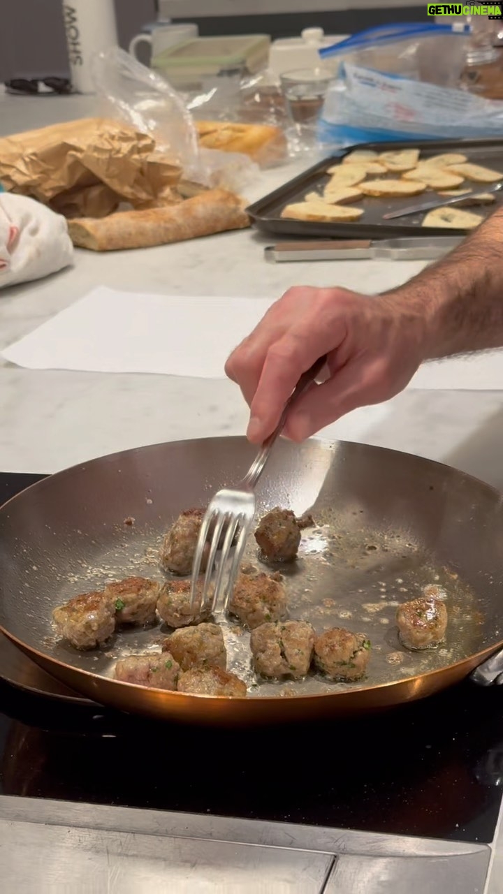 Stanley Tucci Instagram - quick trip home for meatballs. My mothers recipe which you can find in the Tucci Cookbook. Yum.