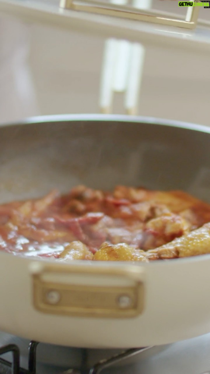 Stanley Tucci Instagram - A classic Italian dish, @stanleytucci’s Chicken Cacciatore hails from his mother’s side of the family, and it includes tomatoes – an ingredient that his father’s side of the family typically omitted. It’s perfect for weeknight meals, holiday gatherings and everything in between. Get the full recipe and shop the Tucci by @theoriginalgreenpan Collection at the link in our bio.