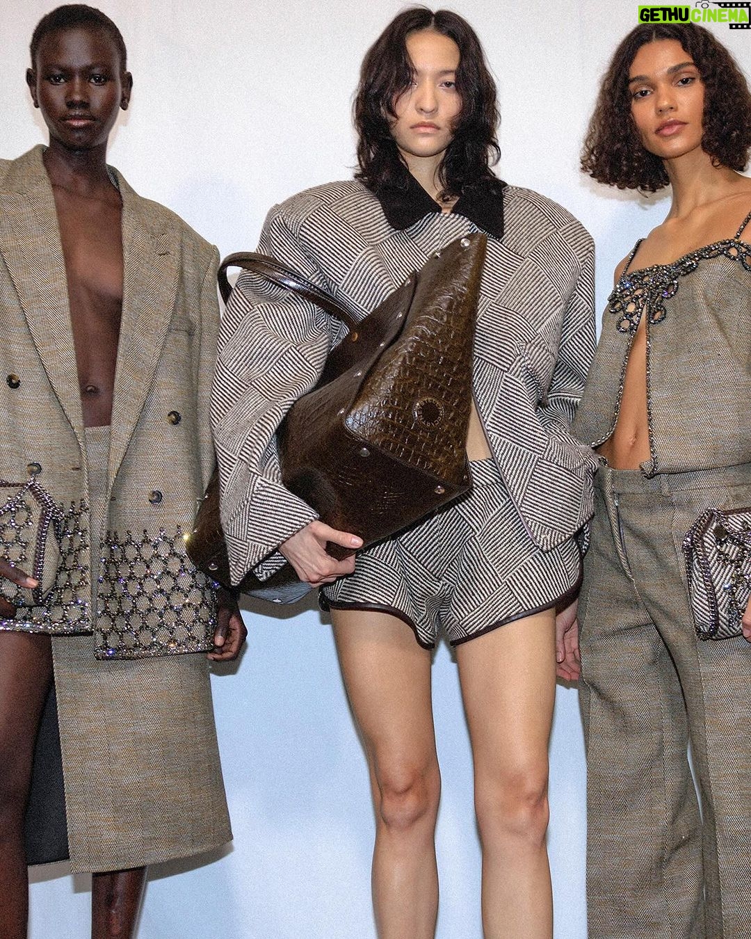 Stella McCartney Instagram - A MESSAGE FROM MOTHER EARTH: Inspired by Linda McCartney’s wardrobe, padding brings strong shapes to women’s drape-sleeved dresses and gowns with dramatic trains. Lead-free crystals on bodysuits deliver elevated embellishment. Lead is poisonous to workers, local communities and natural environments, leaching into waterways. Our crystals do not use any, ever. Shop an exclusive edit of #StellaWinter24 pieces now in-store and at stellamccartney.com #StellaMcCartney #PFW24 #MotherEarth