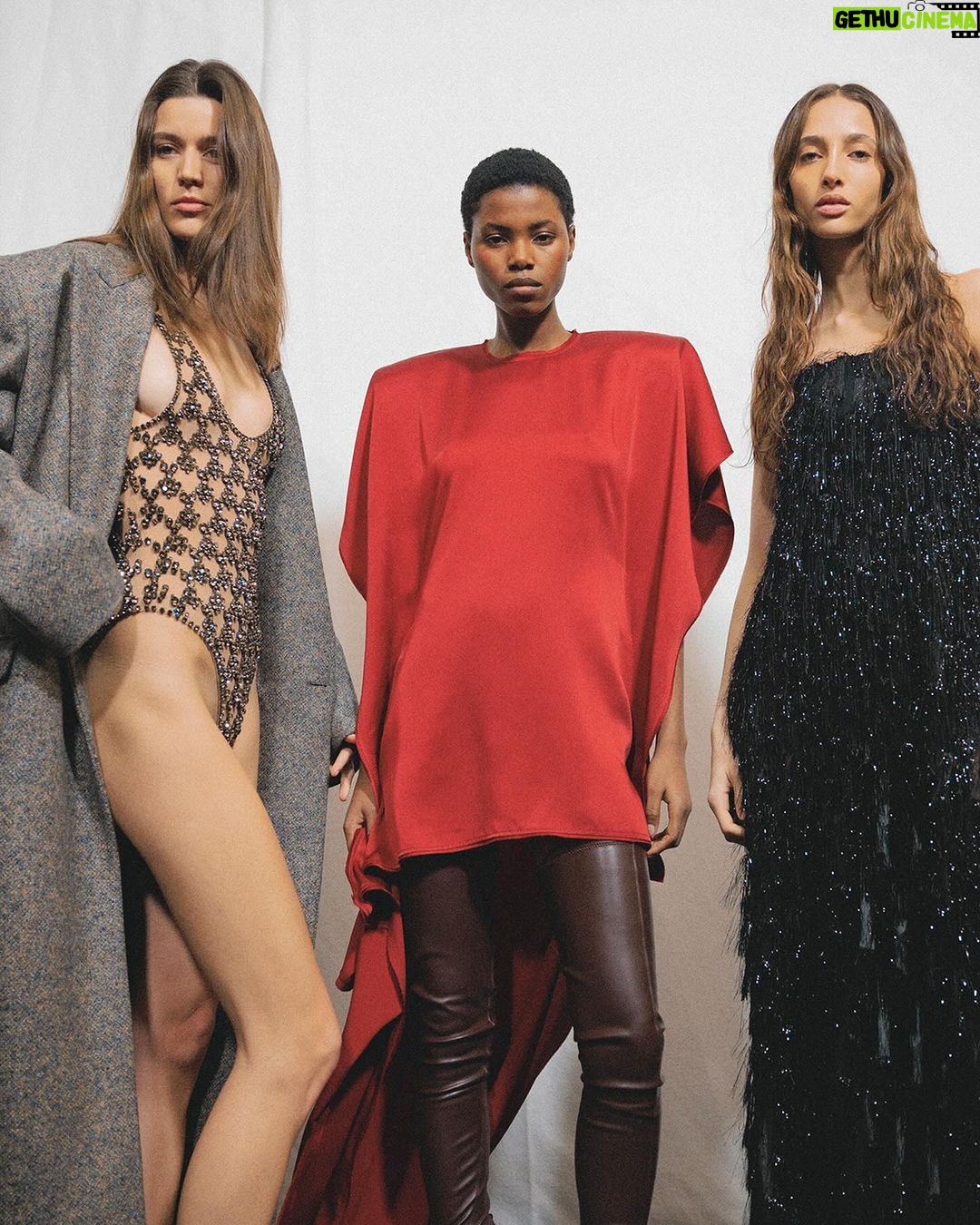 Stella McCartney Instagram - A MESSAGE FROM MOTHER EARTH: Inspired by Linda McCartney’s wardrobe, padding brings strong shapes to women’s drape-sleeved dresses and gowns with dramatic trains. Lead-free crystals on bodysuits deliver elevated embellishment. Lead is poisonous to workers, local communities and natural environments, leaching into waterways. Our crystals do not use any, ever. Shop an exclusive edit of #StellaWinter24 pieces now in-store and at stellamccartney.com #StellaMcCartney #PFW24 #MotherEarth