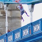 Steve-O Instagram – I was detained by police after doing this jump off the Tower Of London Bridge yesterday, but they were totally cool, and understood that I’m just super excited to be taping my THIRD (and craziest by far) comedy special on Friday, July 14 in London (where I was born!) This incredible photo sequence was shot by @petejobson, and the photo from above was shot by @mikechudley. What an epic day yesterday was! PS— the video of this is in my stories!