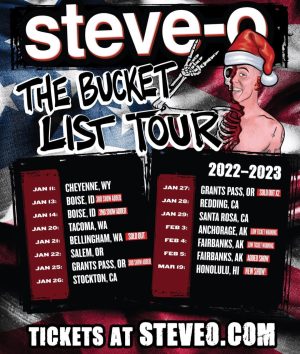 Steve-O Instagram - Guess who’s coming with me on tour and opening my shows from January 20-29 (Tacoma, WA through Santa Rosa, CA)? It’s @bam__margera (link for tickets in bio) and we’ve got a brand new Bam episode of @wildride live on YouTube right now!