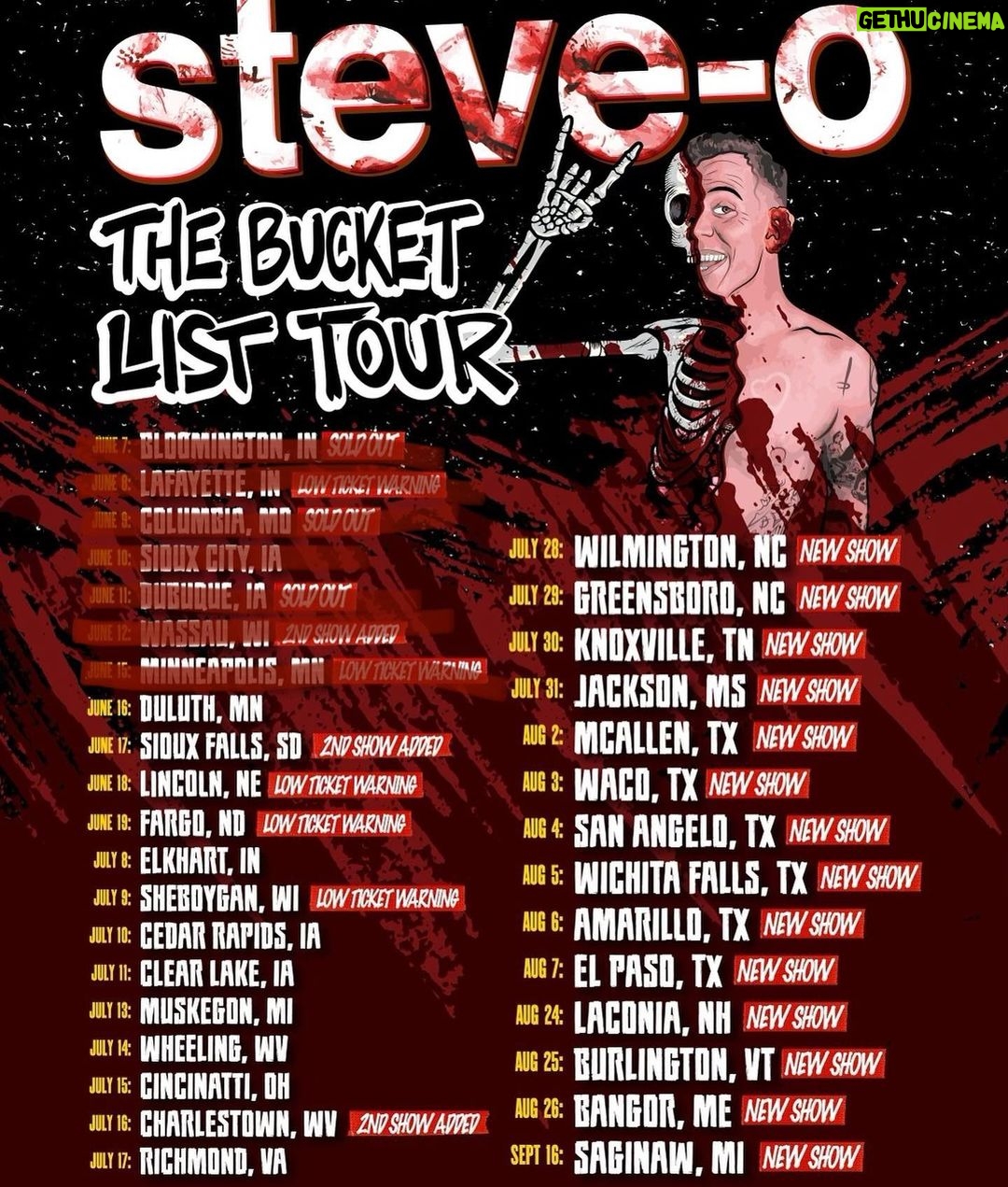 Steve-O Instagram - Look who’s on tour with me! It’s @daveengland! He’s opening my shows the next four nights, through Fargo, ND!