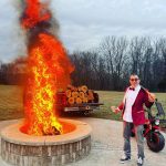 Steve-O Instagram – We hope everyone’s holidays are a blast!💥
Many cups of gasoline were thrown into the fire pit at the @radicalranch, and we had considerable fortune with wrangling our animals to get all of the ingredients for this photo! thanks to the boys for helping make this come together! @isaacpatterson (photo) @scottjrandolph (gasoline) @mjr79 (editing/photoshop)
Happy Holidays!