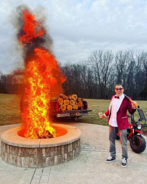 Steve-O Instagram - We hope everyone’s holidays are a blast!💥

Many cups of gasoline were thrown into the fire pit at the @radicalranch, and we had considerable fortune with wrangling our animals to get all of the ingredients for this photo! thanks to the boys for helping make this come together! @isaacpatterson (photo) @scottjrandolph (gasoline) @mjr79 (editing/photoshop)

Happy Holidays!