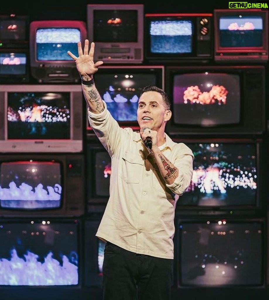 Steve-O Instagram - The love of my life @luxalot came up with the idea to build a huge wall of TVs on the stage for my Bucket List special. She found all of the TVs and got them all wired together to present the show with me. Don’t miss the worldwide digital premiere of this unbelievably fucked up multimedia comedy special on Nov 14– get your tickets at the link in my bio! (All of these photos were shot by @gavthane… he’s incredible!)