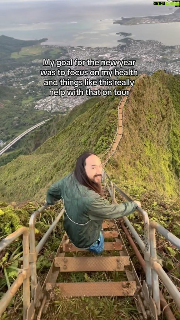 Steve Aoki Instagram - How are we doing on our 2024 goals? #stairwaytoheaven Stairway to Heaven (Hawaii)