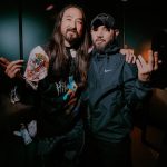 Steve Aoki Instagram - Love this guy a lot. Last time we did an aokijump was maybe 10 years ago so we had to run it back. His set at eDC was so fucking good. Literally came home into my studio with so much inspiration. Love u brother. Always innovating and pushing culture forward. @skrillex #aokijump #1099 (can someone find our last jump) Mexico