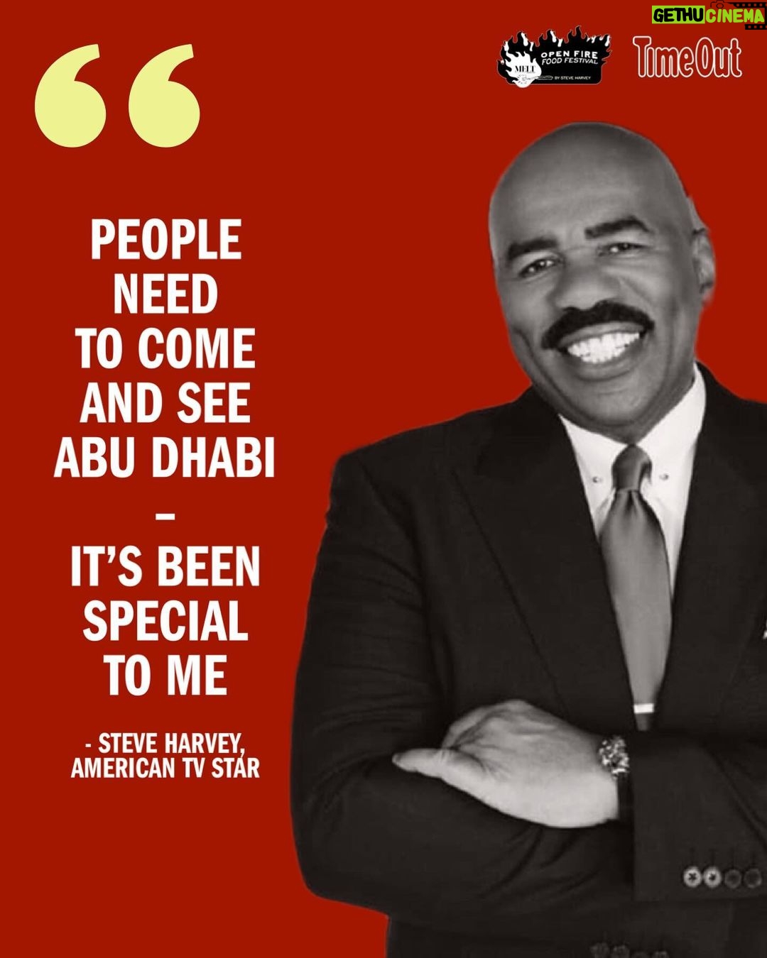 Steve Harvey Instagram - In the words of @iamsteveharveytv “People need to come and see Abu Dhabi, which has been special to me.” The American TV star loves the UAE capital so much he’s putting on his own barbecue weekend. 🔥🍖 From February 24-25, he’ll host his first Open Fire Food Festival at Yas Marina Circuit, complete with celebrity grillmasters and loads of good (and can’t-put-down) grub. A huge fan of fiery American competition show BBQ Pitmasters, the Family Feud’s legend’s new mission is to bring the same crackle to Abu Dhabi’s barbecue energy with a weekend of seriously smoking fun. Here, he sits down with @timeoutabudhabi to chat grilling tips and tricks, fave dishes and how he plans to put Abu Dhabi on the map. Head to the link in bio for the full sizzling Q&A 🔥 #steveharvey #openfirefoodfestival #abudhabi #abudhabifood