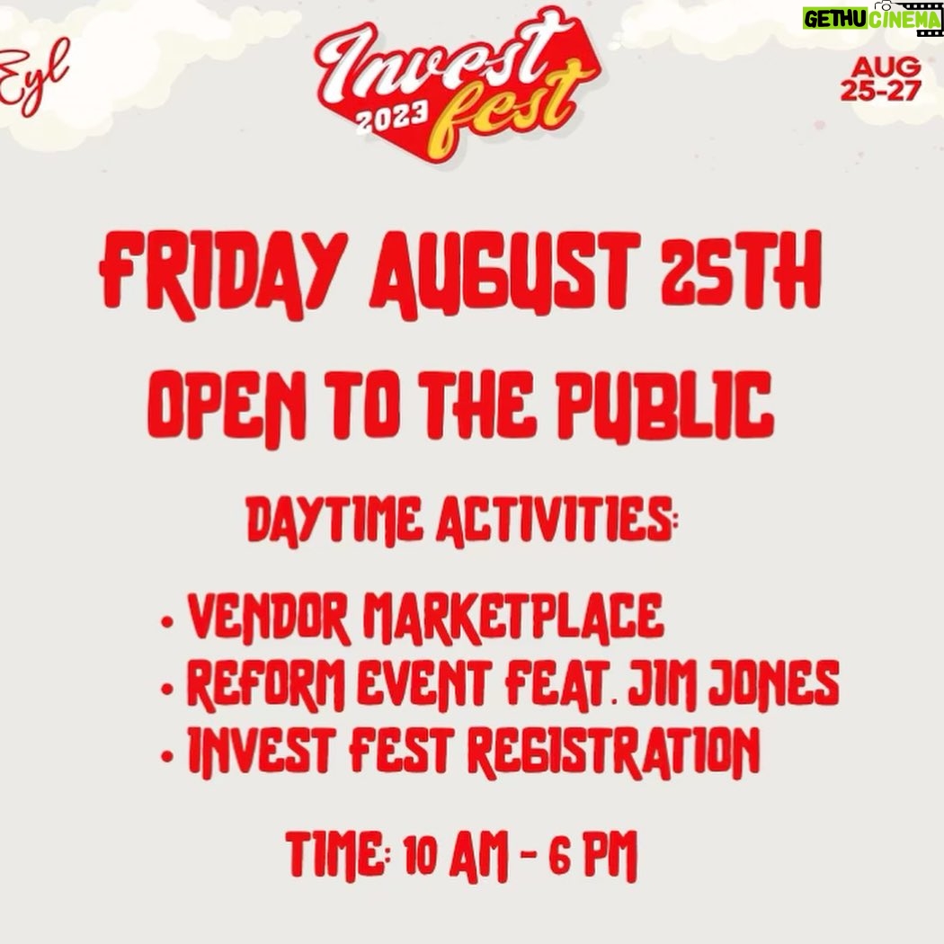 Steve Harvey Instagram - The @investfestival Line-up is complete (for now). August 25 - 27 in Atlanta, GA. 20,000 people will be in attendance to witness history. Click the link in @earnyourleisure’s bio under the Invest Fest tab to get tickets. Catch me there Sunday! August 25th daytime activities are free and open to the public. Registration for Invest Fest is during the day on 8/25. Follow @investfestival for all updates and info. #investfest2023 Georgia World Congress Center