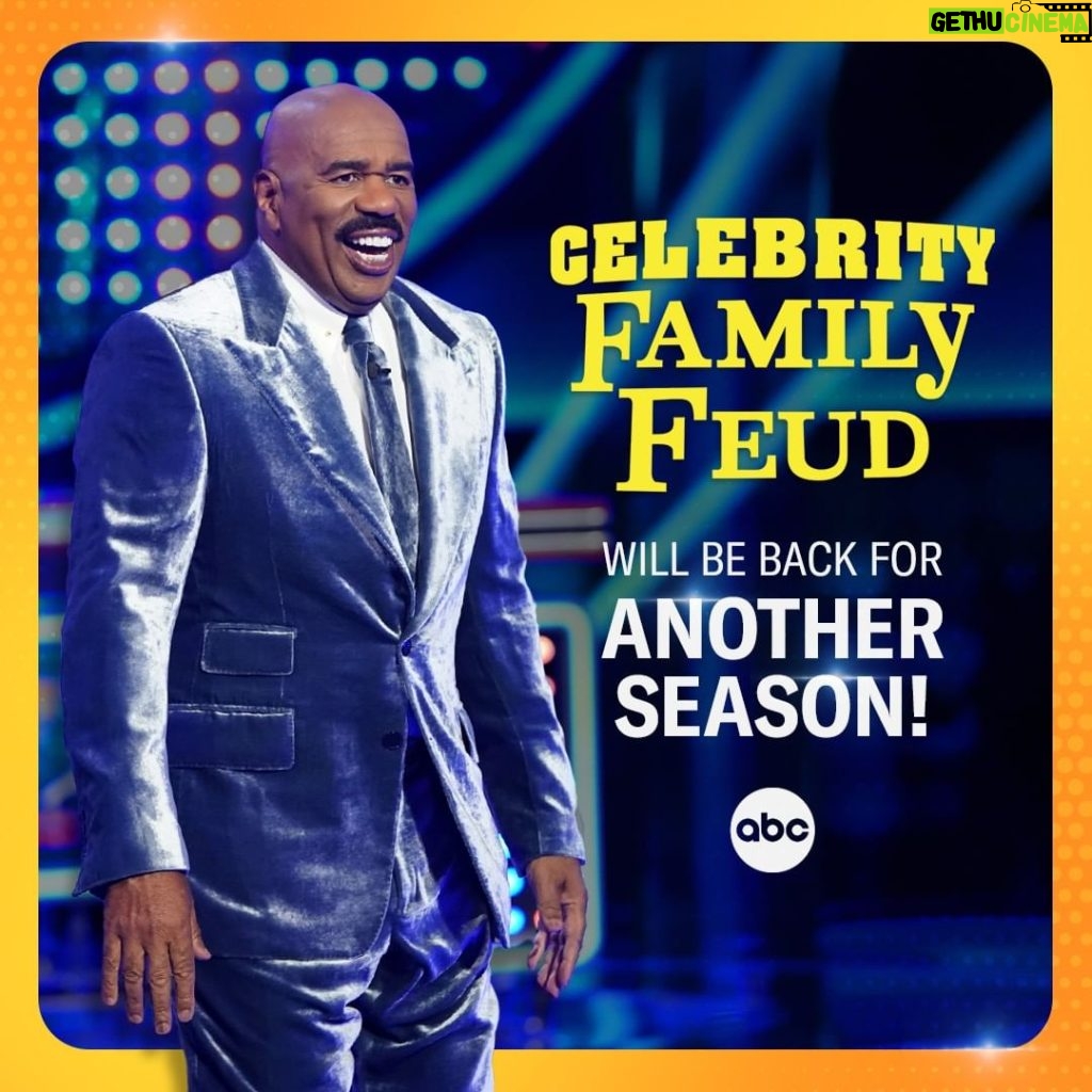 Steve Harvey Instagram - I’ve got a reason to celebrate! #CelebrityFamilyFeud is coming back to ABC for another season!! 🎉 @FamilyFeudABC