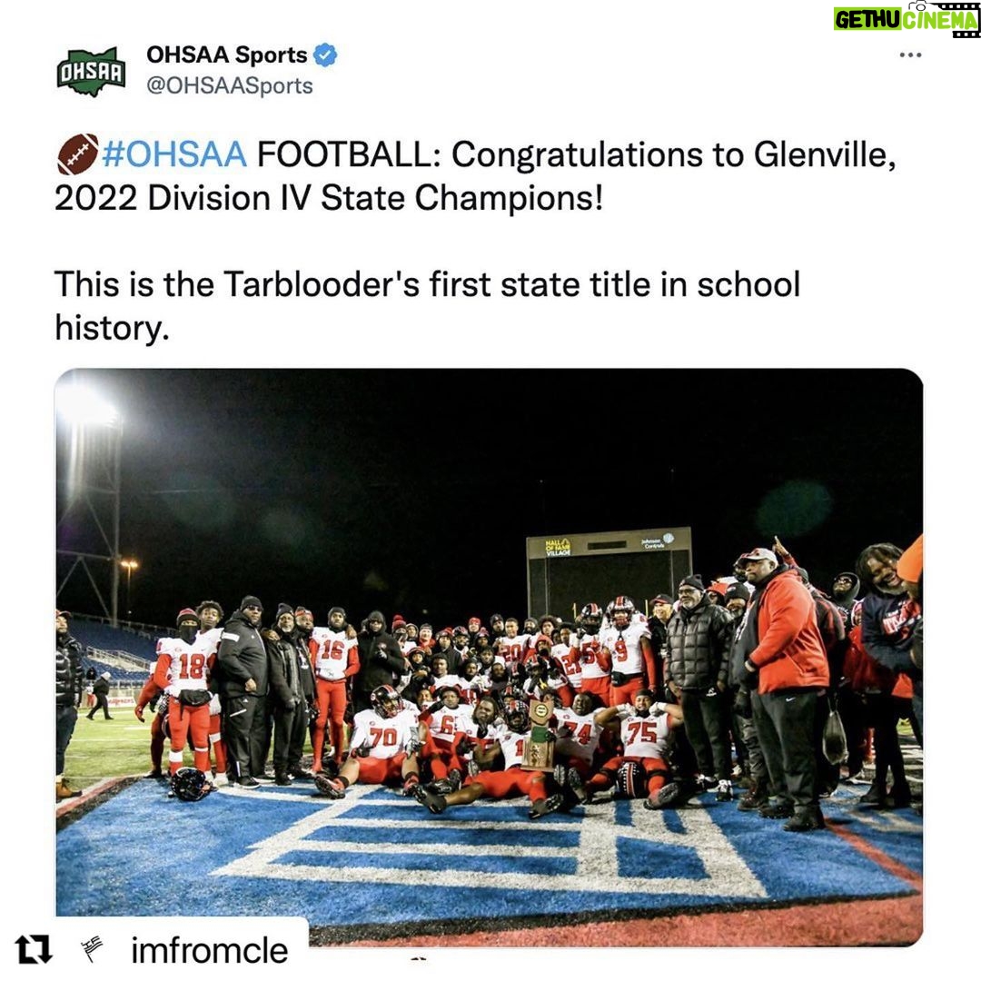 Steve Harvey Instagram - MY OL HIGH SCHOOL OUR FRAT BROTHER congratulations Omega Man Ted Ginn ….74 grad TARBLOODERS…. All the coaches player’s & families #repost @imfromcle Last night Glenville became the first Cleveland public school to bring home a state championship 🏆🔥 Shoutout to the more-than-deserving Ted Ginn on this accomplishment after 25 years as the head coach 👏