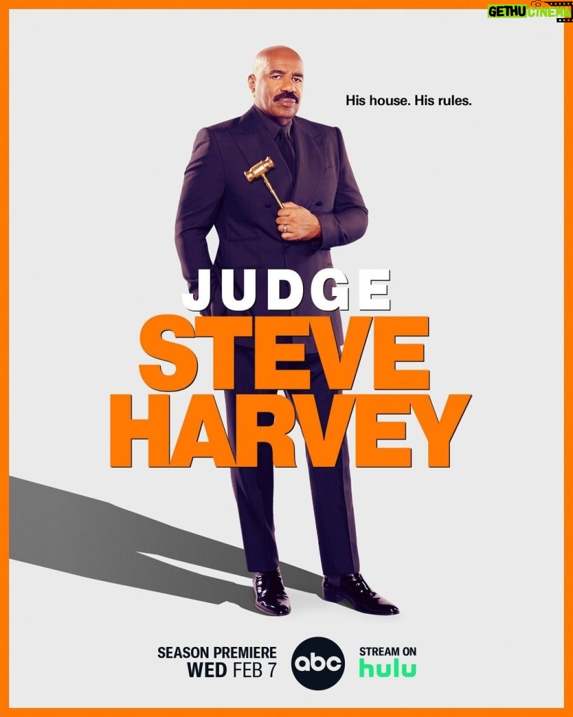 Steve Harvey Instagram - You’re in #JudgeSteveHarvey’s court now! ⚖ Get ready to join us in ONE MONTH on ABC. Stream on Hulu.