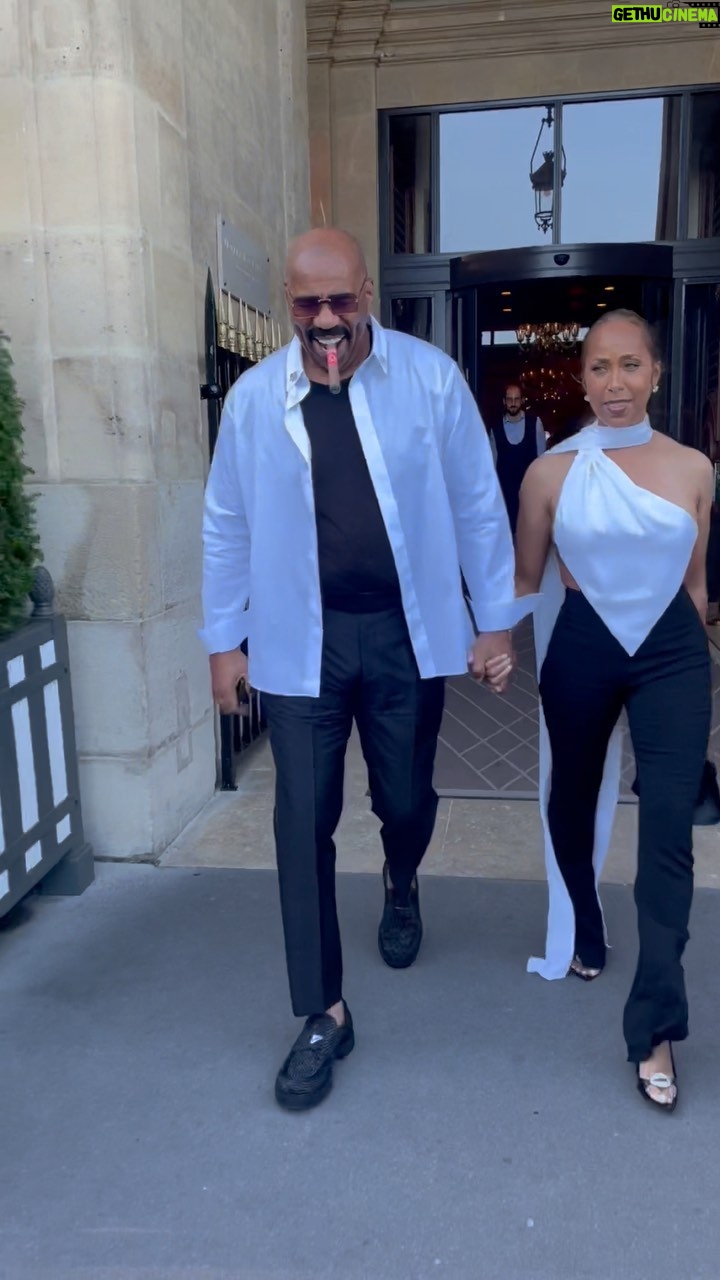 Steve Harvey Instagram - Date Night in Paris 🖤 Paris, France