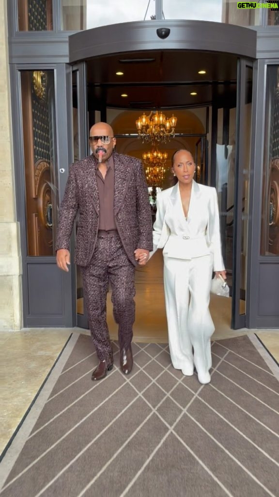 Steve Harvey Instagram - FENDI SHOW with my queen Styled by @elly30 Paris, France