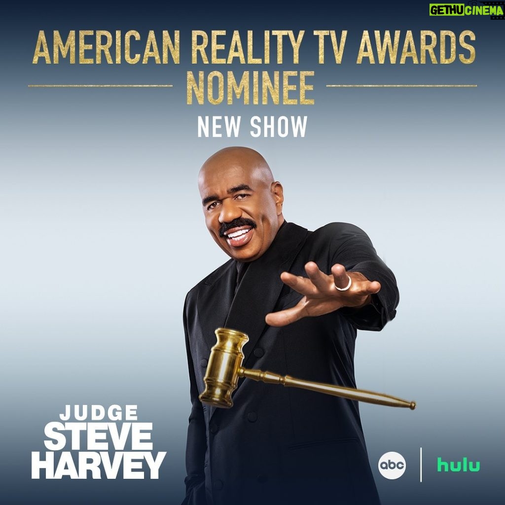 Steve Harvey Instagram - #JudgeSteveHarvey is thrilled to be nominated for New Show by the #AmericanRealityTVAwards! 🤩 #ARTAs