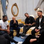 Steven Bartlett Instagram - In a hotel room in Paris talking about life, mental health and struggle with Thierry Henry, Aurélien Tchouaméni, Francis Ngannou, Khatia Buniatishvili, Kalash. Coming soon! The Bridge. Double tap if you’d like to see the convo 👊🏾❤️ Paris, France