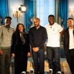 Steven Bartlett Instagram - In a hotel room in Paris talking about life, mental health and struggle with Thierry Henry, Aurélien Tchouaméni, Francis Ngannou, Khatia Buniatishvili, Kalash. Coming soon! The Bridge. Double tap if you’d like to see the convo 👊🏾❤️ Paris, France