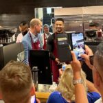 Steven Bartlett Instagram - WOW!💥Today was surreal! Prince William's team asked me to spend the day with him visiting businesses in the south of England that are doing great work to end homelessness and to partner with him and his Foundation @homewardsuk to work to end Homelessness in the next 5 years! 🥪 We started the day in a Pret A Manger in Bournemouth! We both put on aprons, made coffee's, sandwiches, and got to meet some of the incredible team members that are former refugees, former inmates and formerly homeless! ⚽️ We drove over to Bournemouth FC and met players from the Men's and Women's team who had come through the bounce back program and used football to change their lives. 🎤 I was lucky enough to have a few moments to ask the future king some questions on his own personal motivations and how we manages his time! 👩🏻‍💼 Myself and Prince William then hosted a business round table with a group of local business leaders about how they could work to hire more homeless individuals into their organisation! This is just the beginning of a big piece of work we're planning to do with Prince William, Homewards and the UK business community to help get homeless people (and former inmates) back into work, to up-skill them and to end homelessness for good! 🤯 Side note: If you had told me as a kid, I would be spending the day with Prince William, the future King - I would never ever ever believed you. I grew up with a Nigerian mother and a english dad who both adore the royal family, one of my earliest memories is watching my mum and dad cry when Diana died. William has a wonderful way with people, and he was authentically kind both on and off camera today! Thank you to whatever force in the universe put me there today, I'm so grateful and a little confused. A day I'm sure I'll tell my kids about. If you're a business please do check out Homewards work! Together as a business community we can do a lot more to get all the talent we have in this country back to work! ❤️