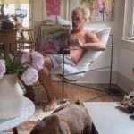 Steven Ogg Instagram - Morning breakfast sing-along. Volume I. @amylandthesniffers @caltexcowgirll #breakfast #singer #WipeTwice #MeasureOnce *PSA - your comments always reflect who/what you are…choose wisely* #That’sOneToGrowOn Lounge Chair