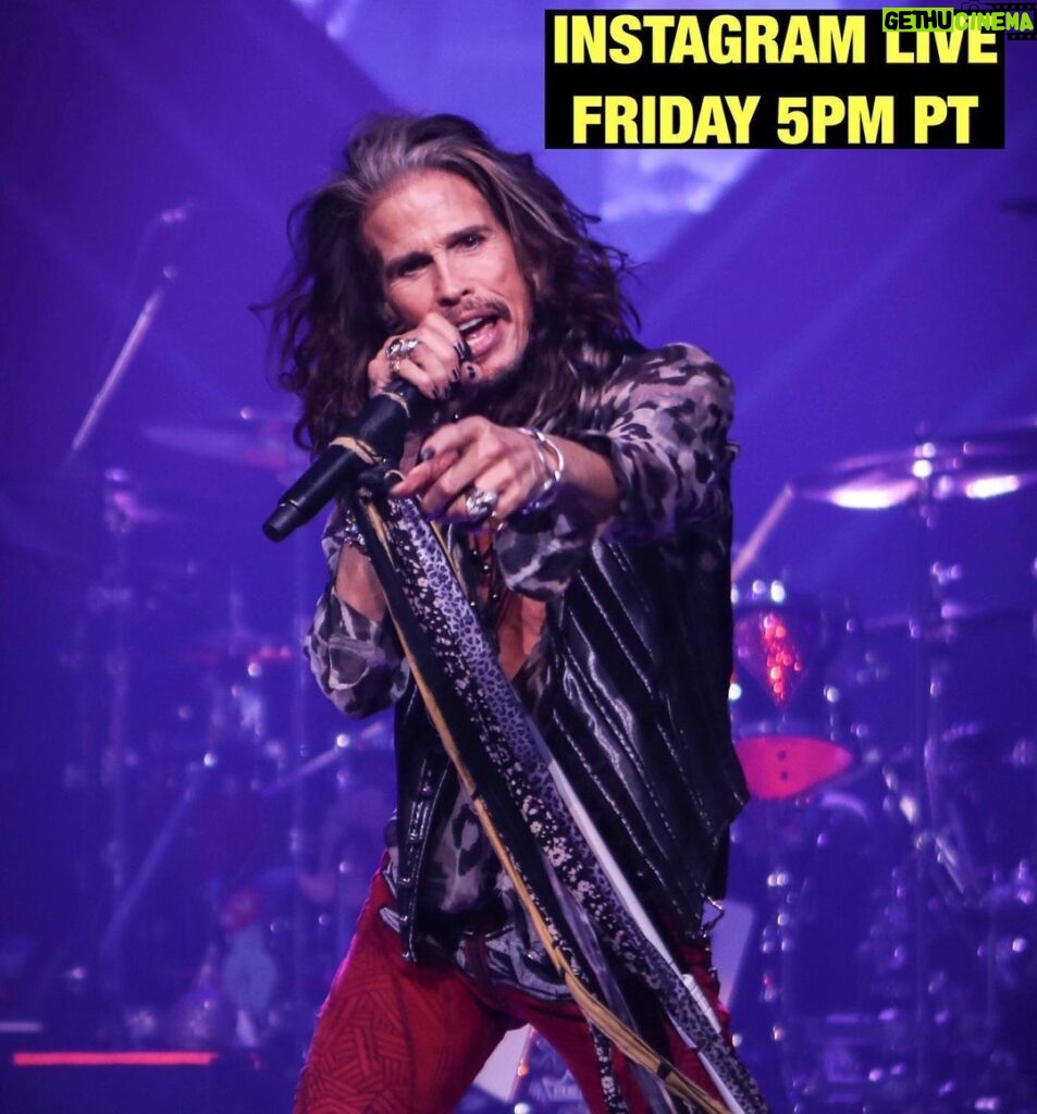 Steven Tyler Instagram - I WILL BE LIVE ON IG- THIS FRIDAY 5PM PT!!! #REPOST @janiesfund @iamstevent wants YOU, and we want YOU to join our fearless founder, LIVE for Week #5, as we continue to award $500,000 to help young women in @youthvillages LifeSet program. THE biggest voice for abused girls will be on Instagram Live this Friday, 5 p.m. PT, to announce our final $100K commitment AND answer your questions. Submit questions in the comments below. See you Friday…yes YOU! 😎🎸 📸: @katbenzova_rockphoto #janiesfund #janiesgotafund #youthvillages #lifeset #steventyler #iglive