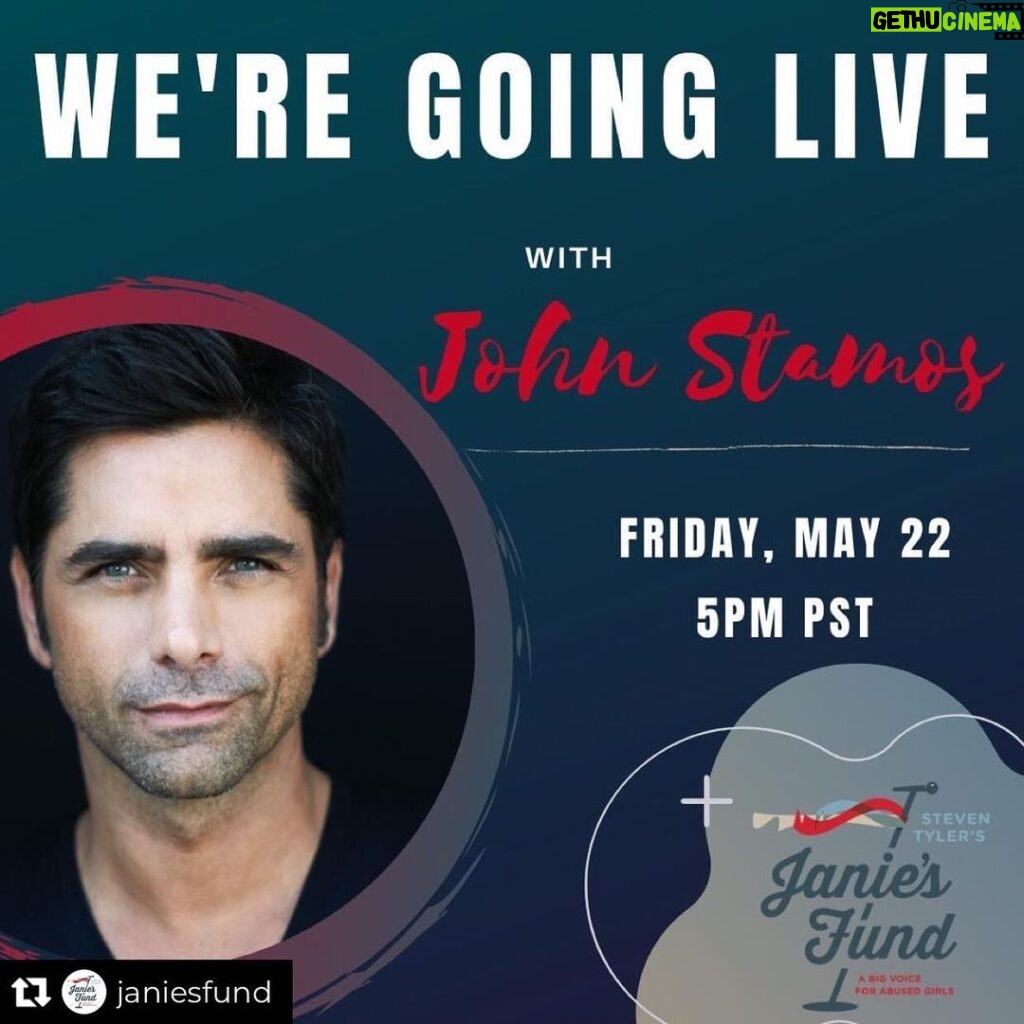 Steven Tyler Instagram - @johnstamos TOMORROW @janiesfund INSTAGRAM LIVE AT 5PM PST!!! #REPOST @janiesfund We’re are back bigger than ever for Week #4 as we continue to award $500,000 to help young women in @youthvillages LifeSet program. Our very special guest is none other than the actor, musician and long-time child advocate, @johnstamos. He will be join us Live to announce our latest $100k commitment AND answer a few of your questions. Submit questions in the comments below. See you Friday!⁠ #janiesgotafund #janiesfund #lifeset #socialimpact #endabuse