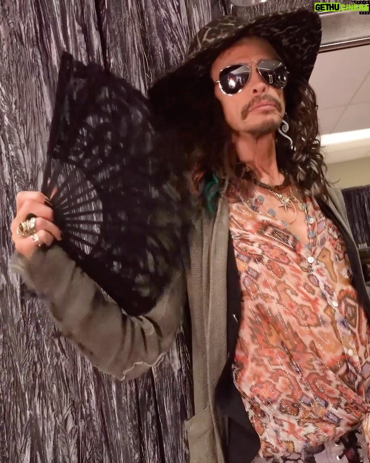 Steven Tyler Instagram - I GOT A PASSION TO GO WITH THE FASHION. #DEUCESAREWILD @aerosmith 🎥 @justinmcconney GROOMING BY: @melina.farhadi Aerosmith-Deuces Are Wild Park MGM