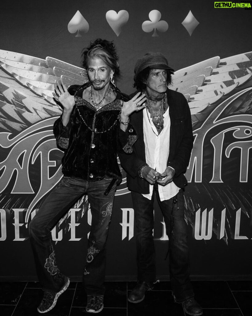 Steven Tyler Instagram - #THETOXICTWINS 📷 @katbenzova_rockphoto Aerosmith-Deuces Are Wild Park MGM