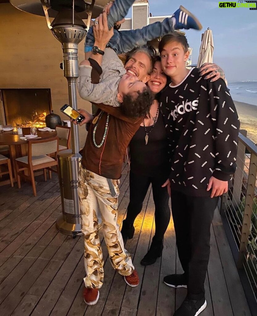 Steven Tyler Instagram - GREAT DAY AT NOBU MALIBU FOR MILO’S BIRTHDAY. OVER UNDER SIDEWAYS DOWN… THAT’S THE WAY TO PLAY THIS TOWN.
