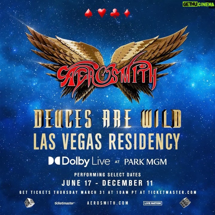 Steven Tyler Instagram - GET READY TO WALK THIS WAY TO VEGAS… @aerosmith RETURNS TO SIN CITY!!! BACK IN THE SADDLE AGAIN!!! DOLBY LIVE AT PARK MGM THIS JUNE THROUGH DECEMBER!!! TICKETS ON SALE THURSDAY MARCH 31ST AT 10 AM PT #DEUCESAREWILD @parkmgm