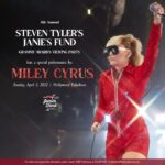 Steven Tyler Instagram - IT'S BEEN 2 LONG YEARS SINCE OUR LAST @janiesfund #JAMFORJANIE BUT WE'RE BACK IN 2022 AT A NEW HISTORIC LOCATION… WITH THE BEST EVENT CHAIRS… AND A SPECIAL PERFORMANCE BY @mileycyrus!!! JOIN ME ON APRIL 3, 2022… TICKETS ARE AVAILABLE AT JANIESFUND.ORG!!! LINK IN STORY!!!