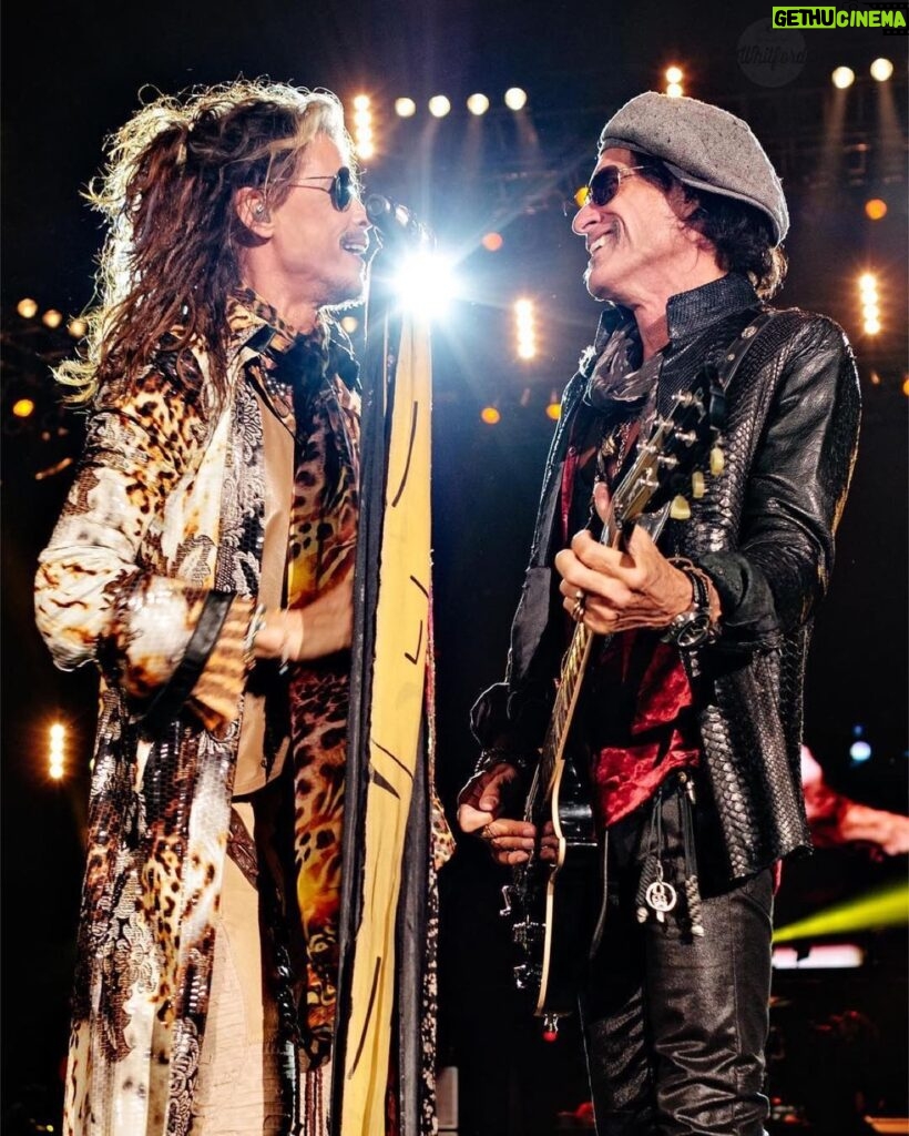Steven Tyler Instagram - GRINNING AND WINNING WITH MY TOXIC TWIN… HAPPY BIRTHDAY @joeperryofficial 🎂🤘 📷 @zack.whitford