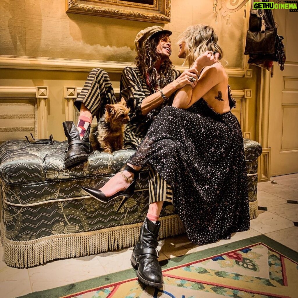 Steven Tyler Instagram - THE ONLY WAY OUT IS THROUGH... HAPPY BIRTHDAY @theaimeeann MY LOVE... I LOVE YOU FOR BEING BY MY SIDE ALL THIS TIME... SUCH A CRAZY RIDE... THROUGH THICK AND THIN ❤️ 📷 @katbenzova_rockphoto