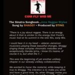 Sting Instagram - For Your GRAMMY® Consideration: Best Reggae Album Com Fly Wid Mi - The Sinatra Songbook…Inna Reggae Stylee Sung by SHAGGY | Produced by STING "There is a joy about reggae. There is an energy about it that is similar to the energy that Frank's music had at its summit in the late 50s, early 60s. I could hear it in my head - veteran Jamaican musicians playing these beautiful changes, Shaggy singing these complex chromatic melodies and exceptionally literate lyrics. I know it's insane, of course it is, but what the F…! This was the beginning of yet another unlikely chapter in our already unlikely collaborations. We wanted to honor the material, while keeping it true to Shaggy. The intention is to make you smile and have a good time. So, when Shaggy invites you to Come Fly, just pack up and fly away!" - Sting Listen to Com Fly Wid Mi via link in bio.