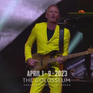 Sting Instagram - Back again! My Las Vegas residency “Sting: My Songs” will be returning to the legendary Colosseum at Caesars Palace in April of 2023! Sting.com member presale begins tomorrow, June 14 at 10am PT and Citi presale starts tomorrow at 12Noon PT, before the general on-sale Friday, June 17 at 10am PT. For all dates, VIP info and ticket options, head over to Sting.com 🎶🎸