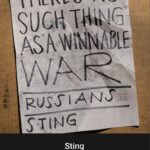 Sting Instagram - Russians (Guitar/Cello Version) out now [link in bio] Net profits to benefit www.helpukraine.center– a volunteer storage center established by Ukrainian business owners where humanitarian and medical aid can be sent from all over the world - with funds being processed through the German charity foundation, Ernst Prost, People for Peace – Peace for People.