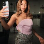 Storm Reid Instagram - About last (Saturday) night... 🏆 A look inside @stormreid iconic glowy peach and pink Emmy's look done by @paulyblanch. Products:  * Fit me matte foundation * Super stay powder * Master chrome highlighter molten quartz * Downtown sunrise eyeshadow palette * Tattoo studio gel pencil peach pop * Sky high mascara * Lip pencil 05 rośe * Lifter gloss gummy bear
