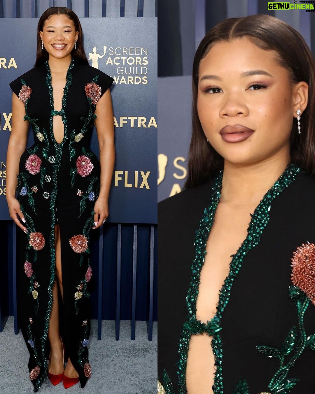 Storm Reid Instagram - custom @balmain for @sagawards ‘24 🖤💐 Los Angeles, California